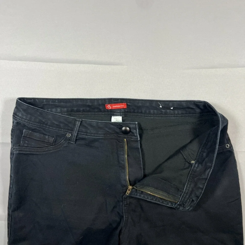 DB Established 1962 Jeans Women 16 Black Denim Cotton Stretch High Rise Straight